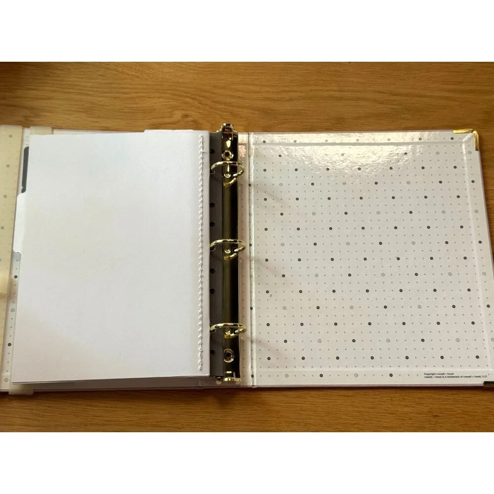Russell + Hazel Bookcloth Mini 3 Ring Binder + Inserts, Peony
